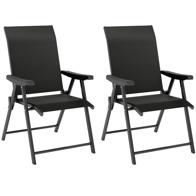 Set of Two Folding Outdoor Chairs - Black