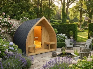 Solid Wood Leaf Sauna | Harvia® BC60 Heater