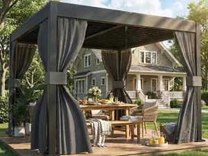 3 x 3 m Louvered Pergola with Adjustable Metal Louvred Roof