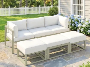 Garden Daybed, 6 Piece Outdoor Sectional Sofa Set